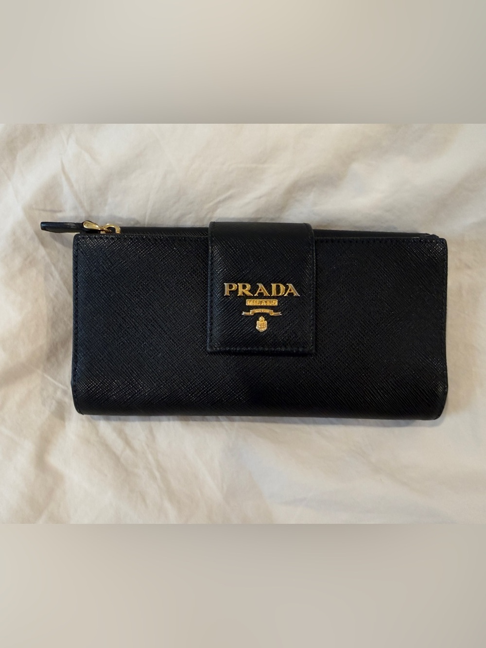 Prada Saffiano Metal Tab Wallet
